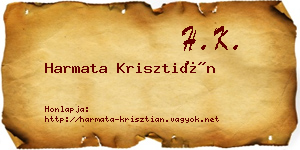 Harmata Krisztián névjegykártya